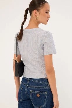 Button Up Top Soft Blue