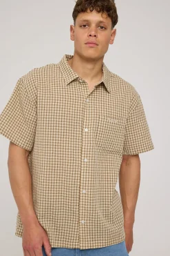 Cab Check SS Shirt Tan