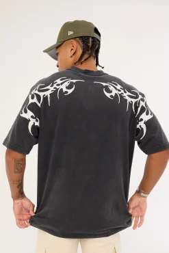 Cagey Oversized Tee Mineral Black