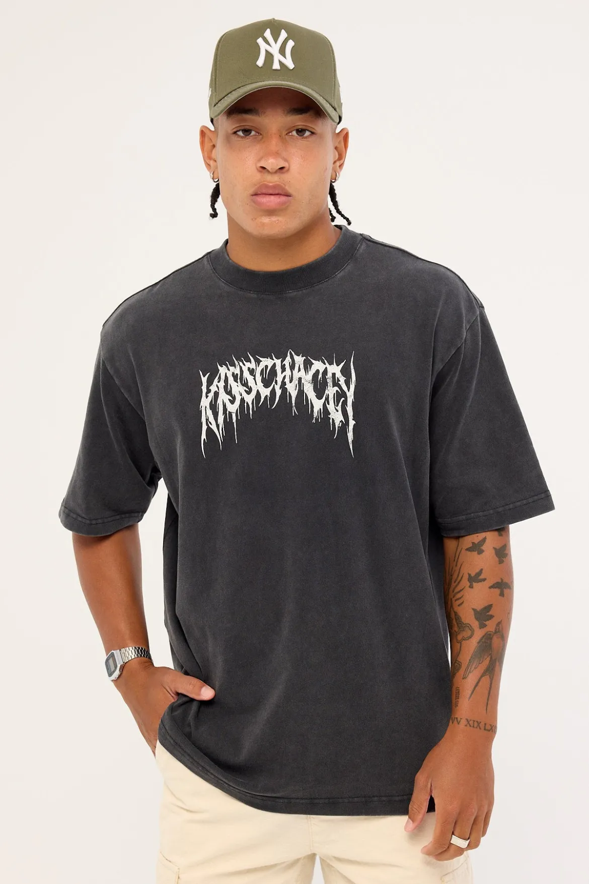 Cagey Oversized Tee Mineral Black