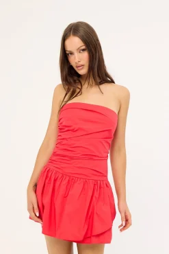Calle Drop Waist Mini Dress Red