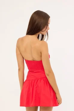 Calle Drop Waist Mini Dress Red
