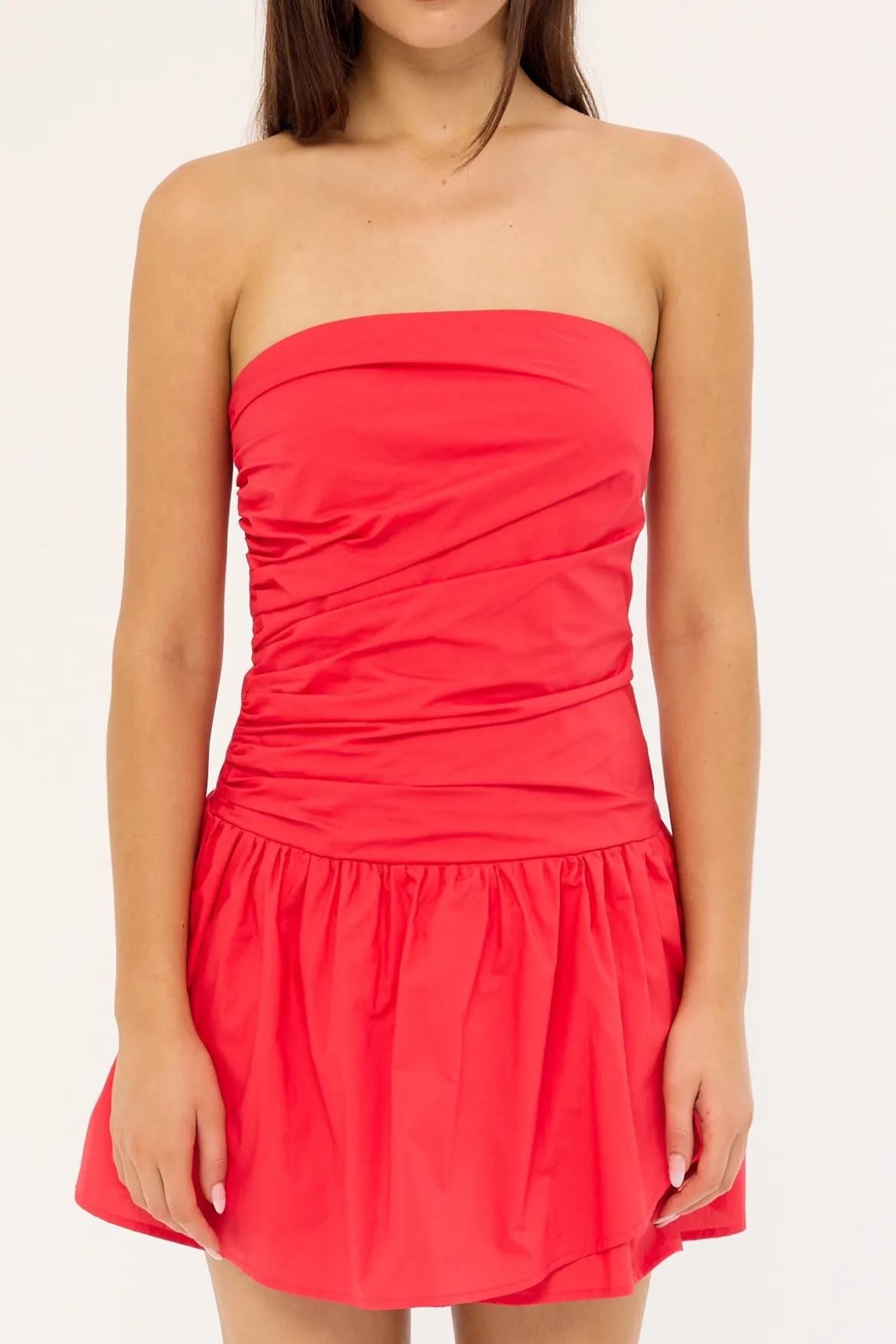 Calle Drop Waist Mini Dress Red