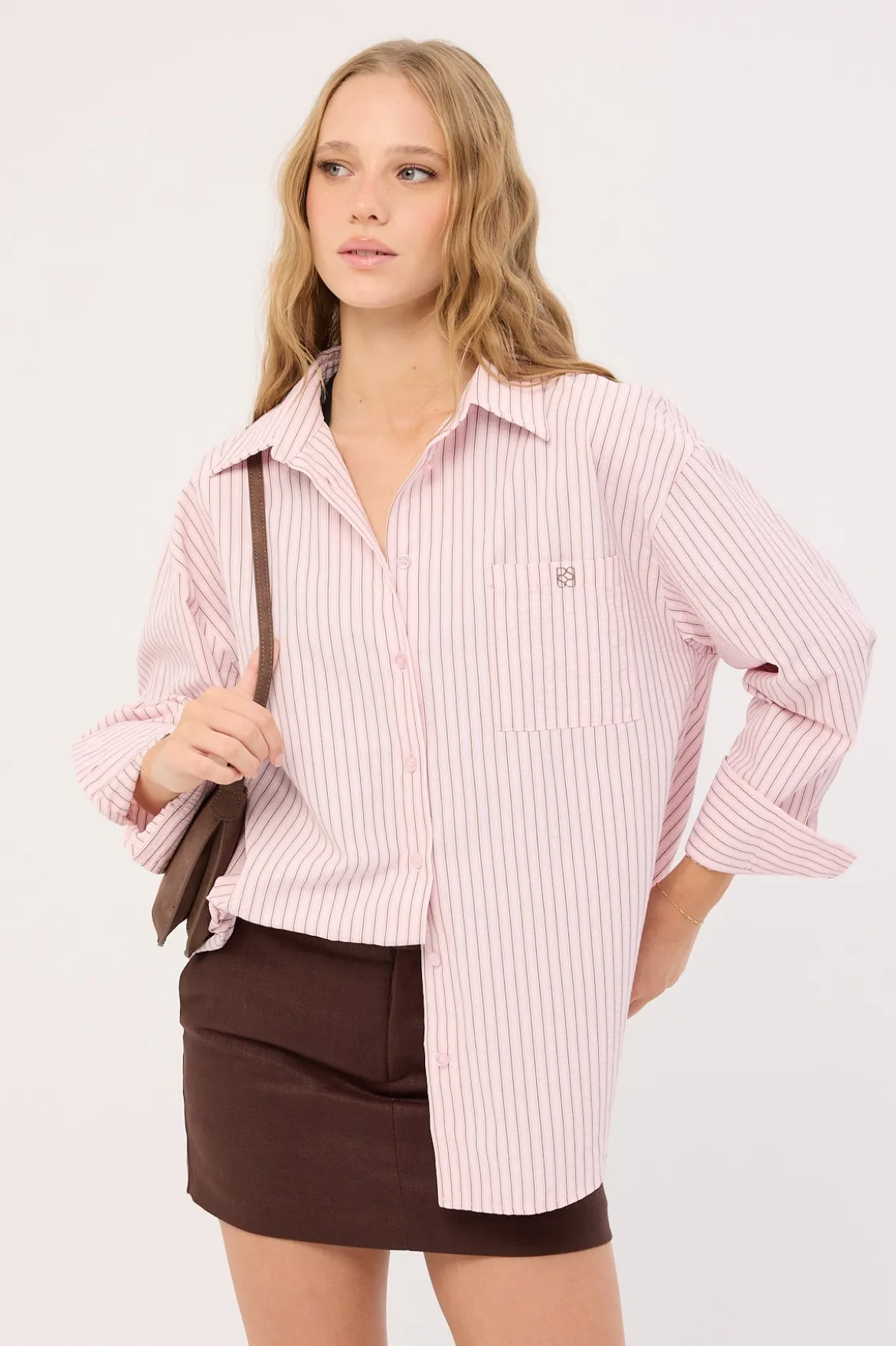 Callie Stripe Long Sleeve Shirt Pink Stripe