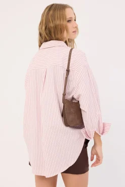 Callie Stripe Long Sleeve Shirt Pink Stripe