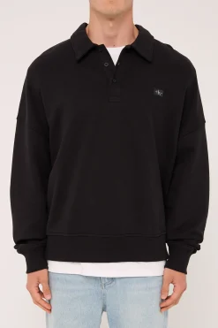 Calvin Klein Woven Label Relaxed Rugby CK Black