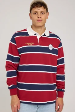 Cambridge Rugby Shirt Bordeaux/Navy/White