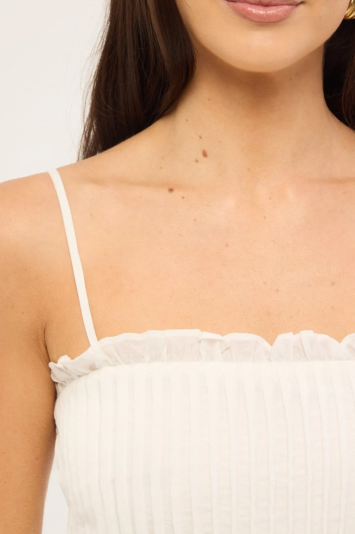 Cameron Pintuck Mini Dress White