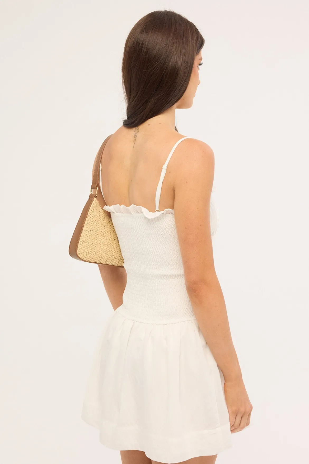 Cameron Pintuck Mini Dress White