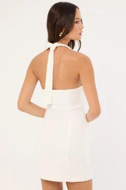 Camilia Halter Mini Dress White