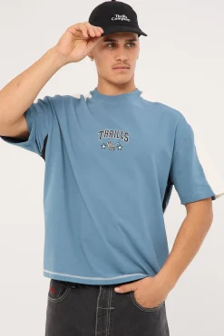 Campus Box Fit Oversize Tee Smog Blue