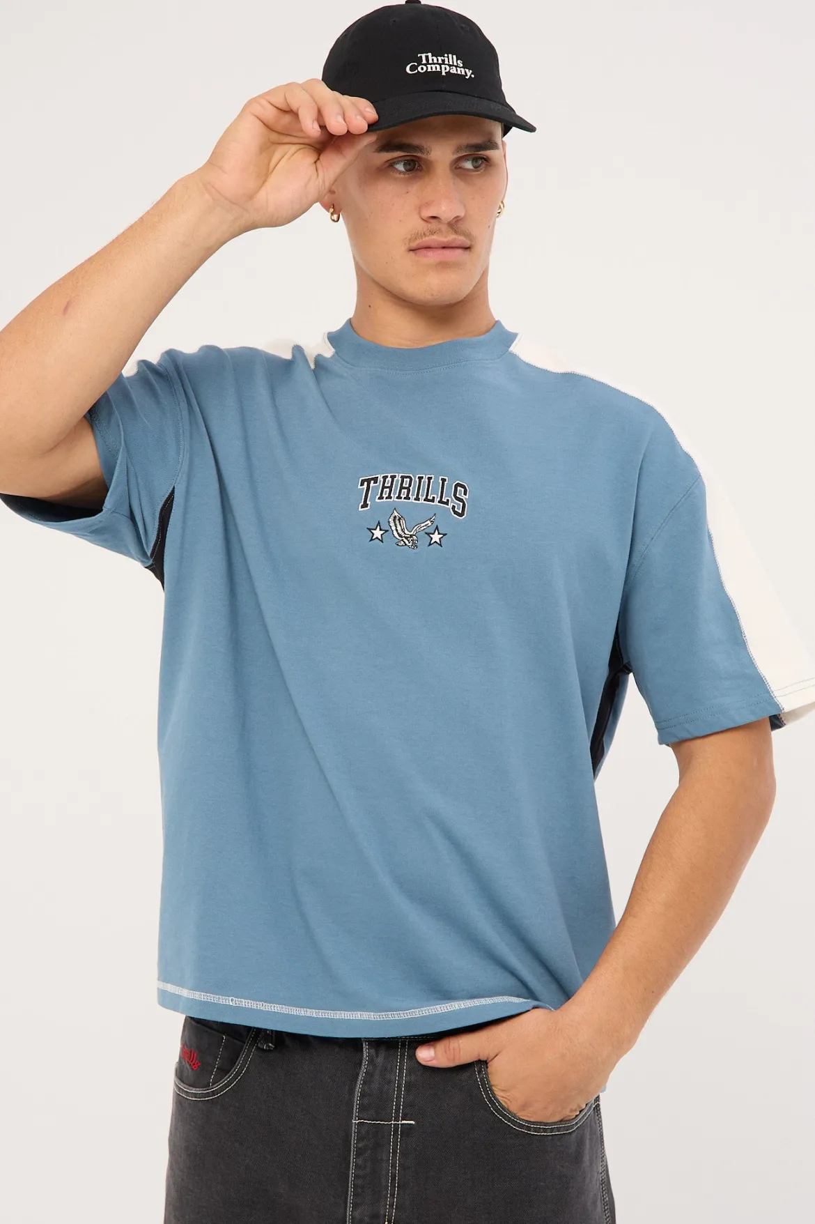 Campus Box Fit Oversize Tee Smog Blue