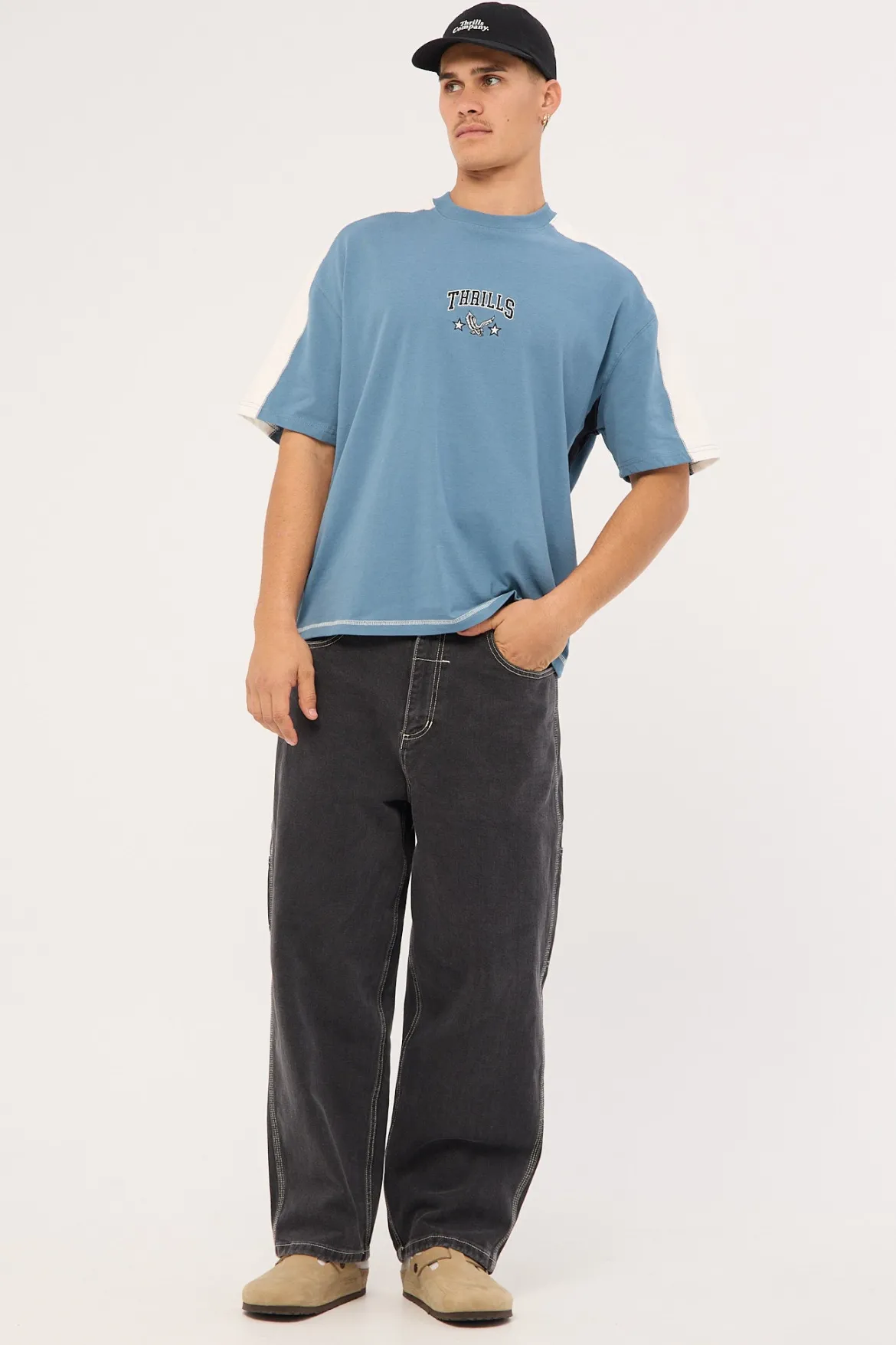 Campus Box Fit Oversize Tee Smog Blue