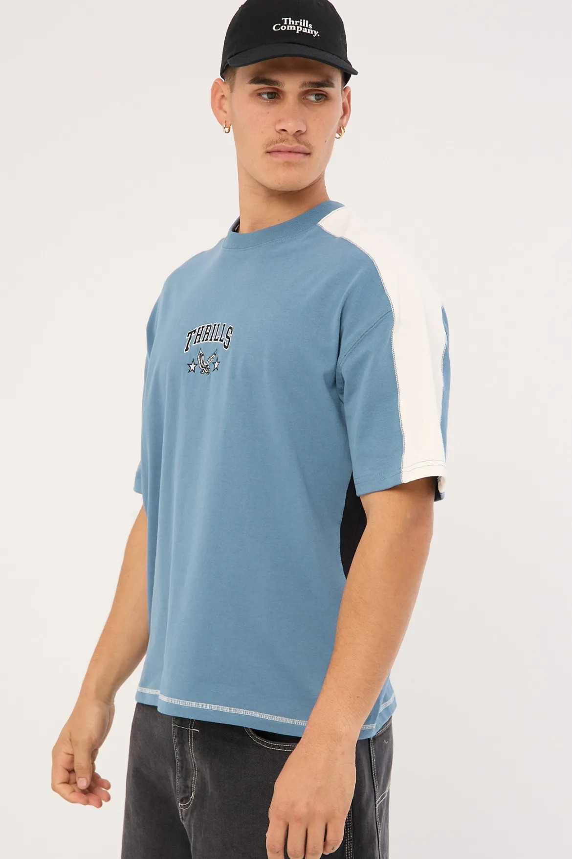 Campus Box Fit Oversize Tee Smog Blue