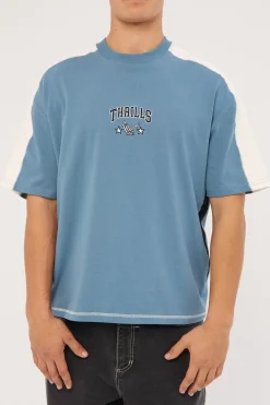 Campus Box Fit Oversize Tee Smog Blue