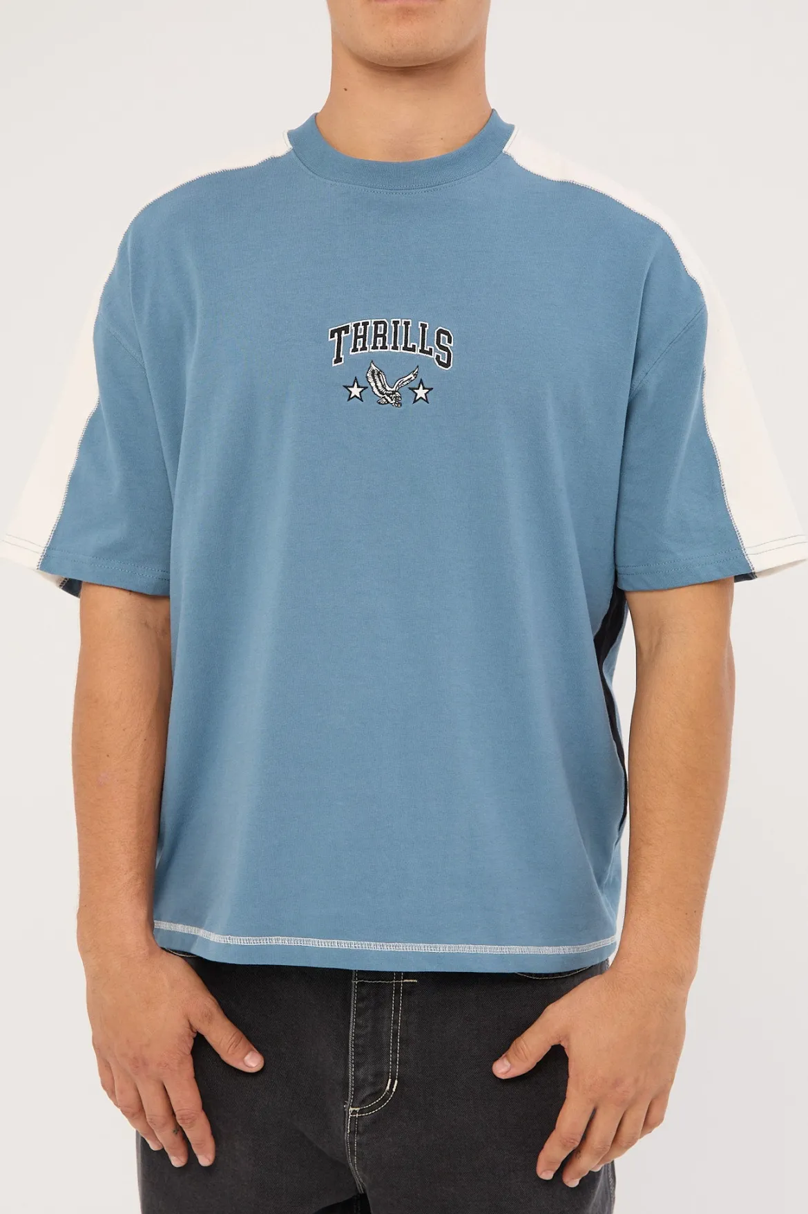 Campus Box Fit Oversize Tee Smog Blue