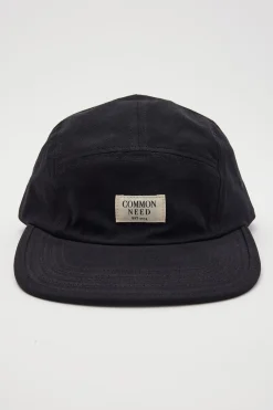 Canvas 5 Panel Camp Cap Black