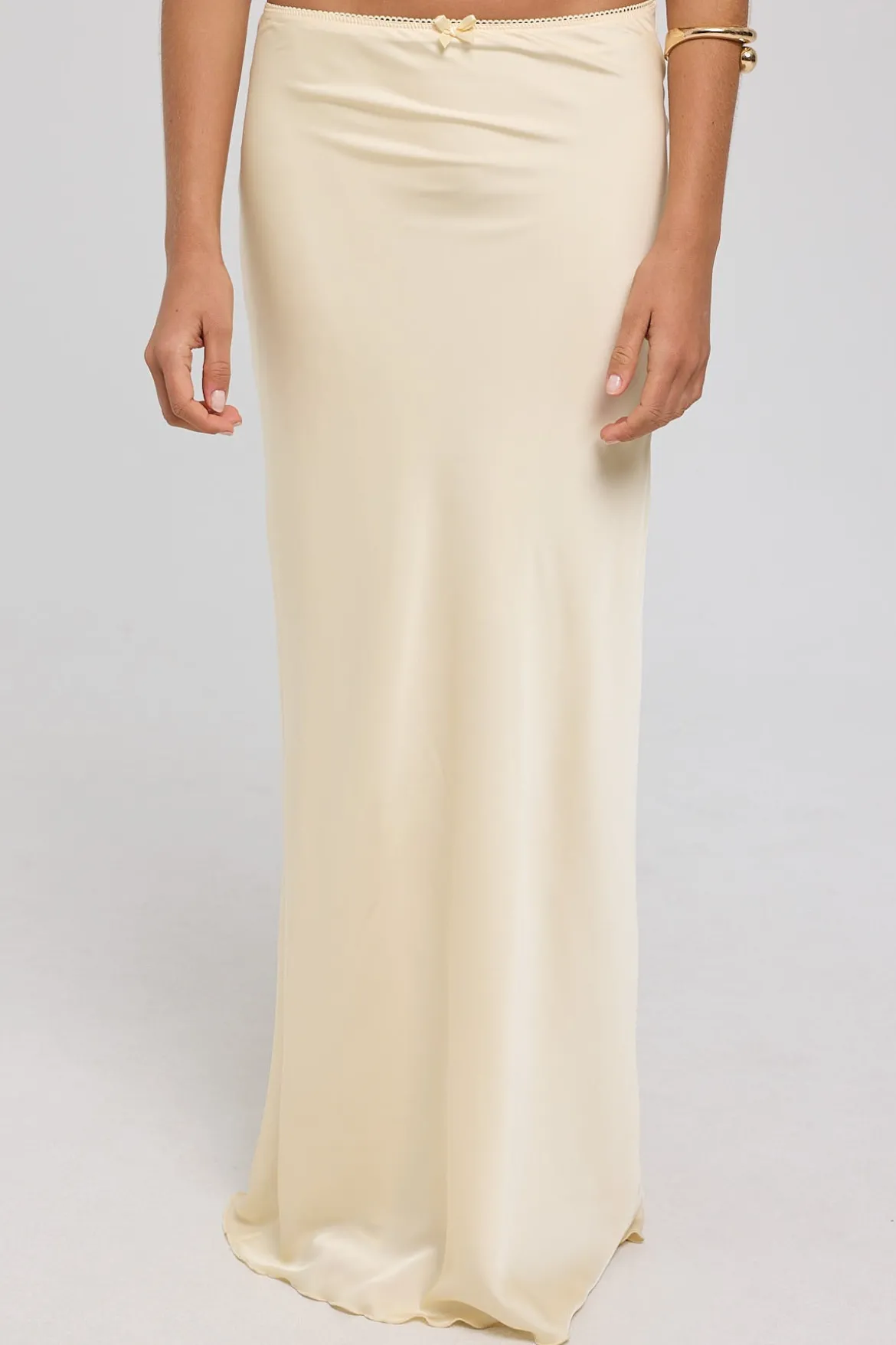 Capri Mid Rise Maxi Skirt Lemon