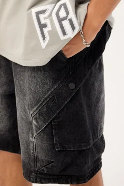 Cargo Pocket Short Washed Grey