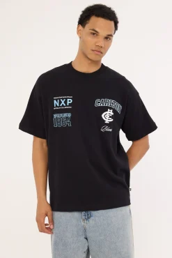 Carlton Stadium Loopback Tee Black