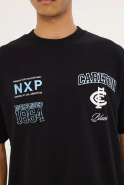 Carlton Stadium Loopback Tee Black
