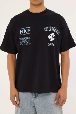 Carlton Stadium Loopback Tee Black