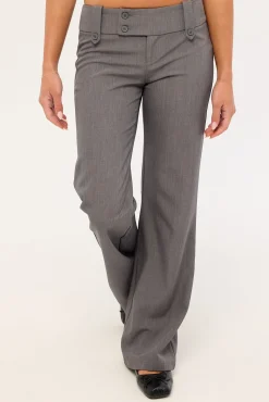Carly Low Rise Boot Cut Pant Grey