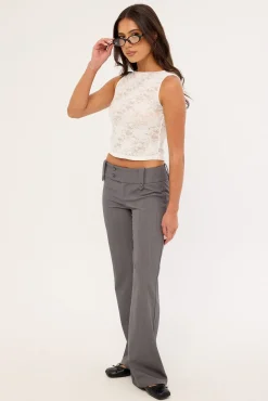 Carly Low Rise Boot Cut Pant Grey