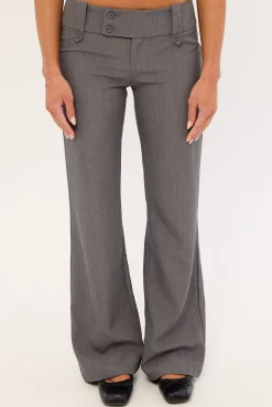 Carly Low Rise Boot Cut Pant Grey