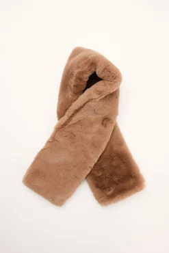 Carmela Faux Fur Scarf Camel