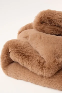 Carmela Faux Fur Scarf Camel