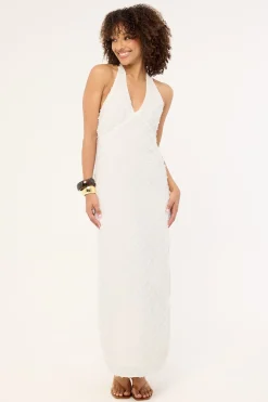 Carrie Halter Maxi Dress White