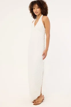 Carrie Halter Maxi Dress White