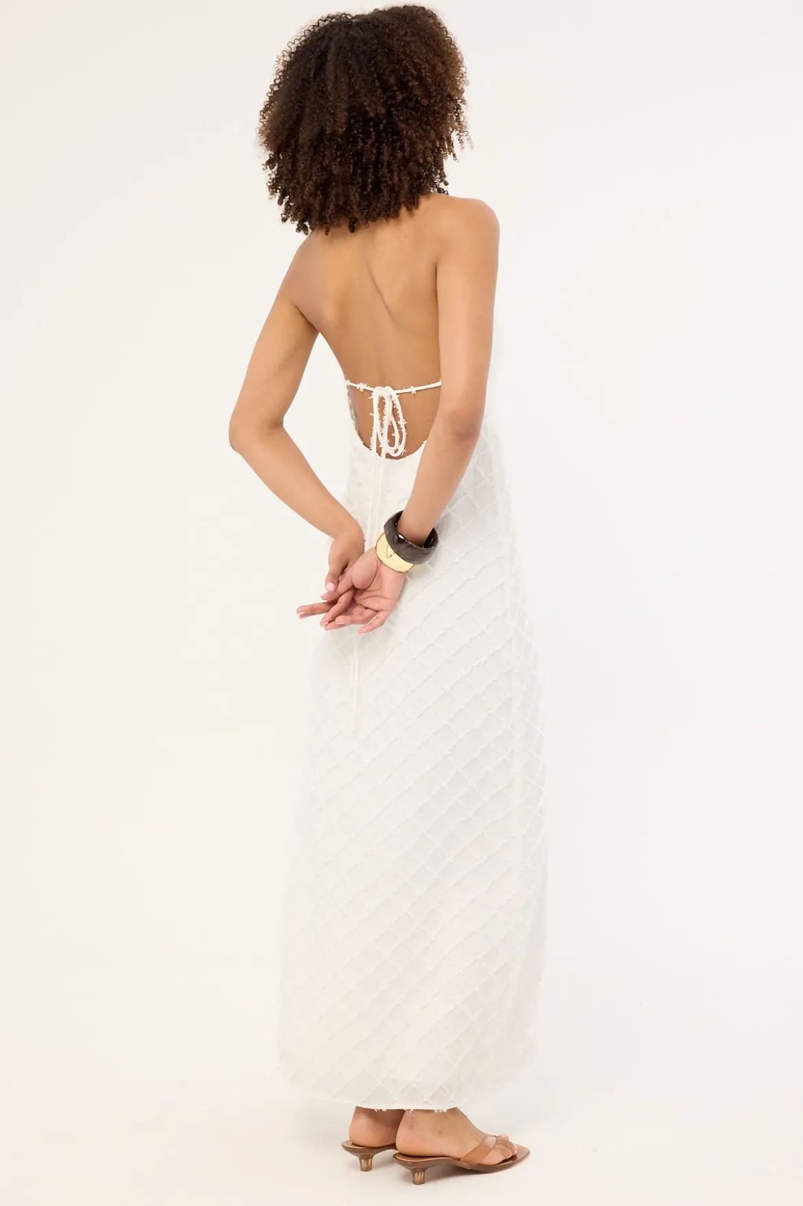 Carrie Halter Maxi Dress White
