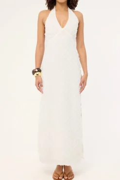 Carrie Halter Maxi Dress White