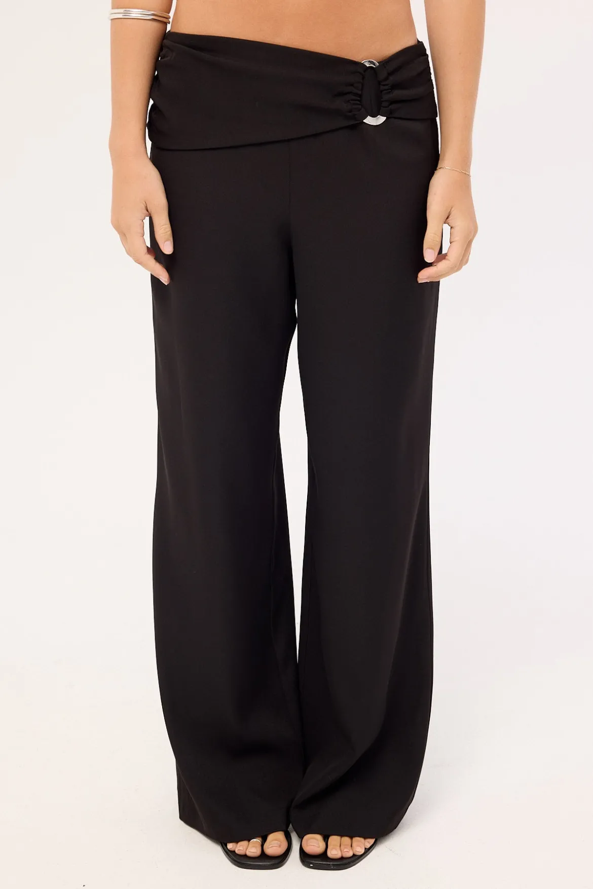 Celestia Buckle Mid Rise Pant Black