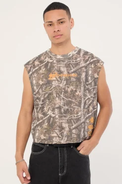 Cena Cropped Muscle Tank Camo