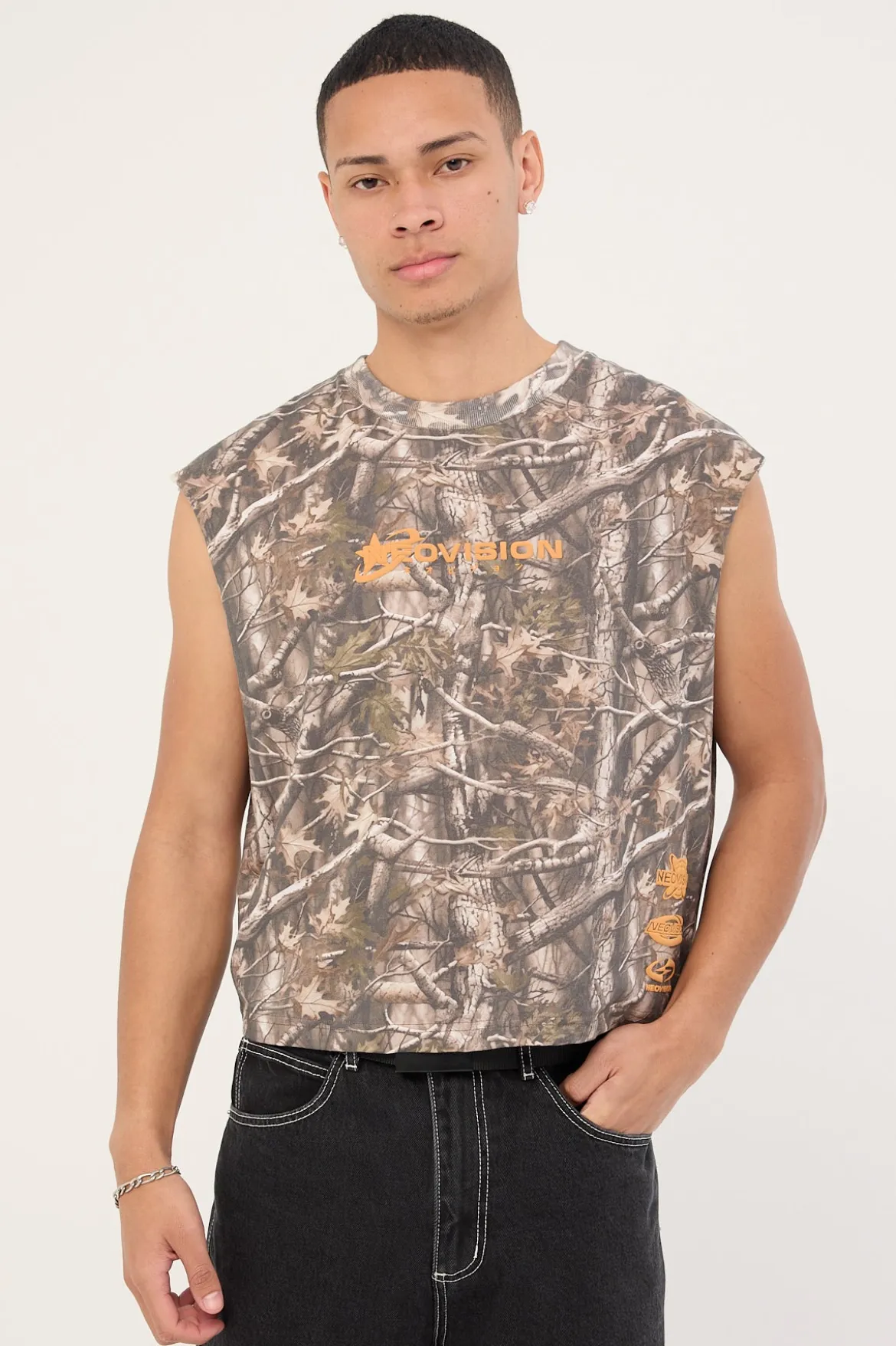 Cena Cropped Muscle Tank Camo