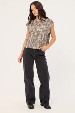 Cena Cropped Muscle Tank Camo