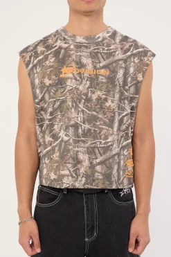 Cena Cropped Muscle Tank Camo