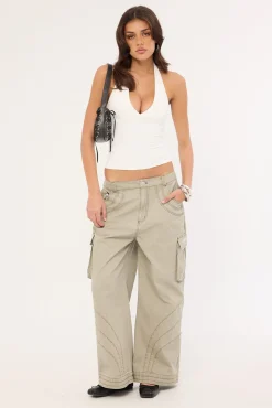 Censored Panelled Cargo Pant Stone