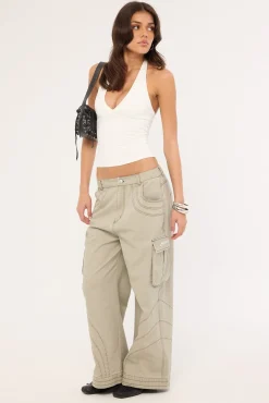 Censored Panelled Cargo Pant Stone