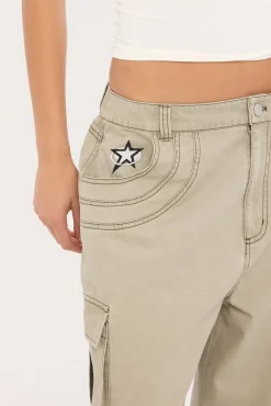 Censored Panelled Cargo Pant Stone