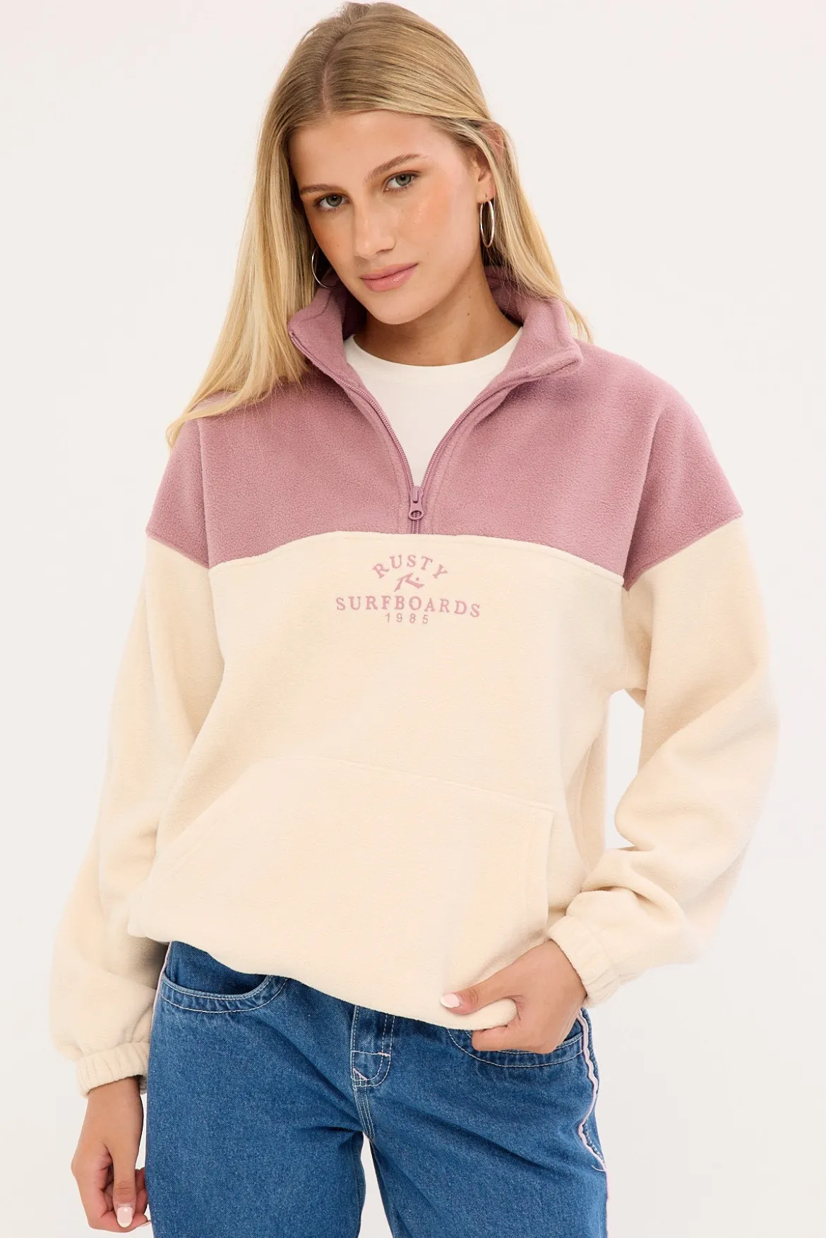 Central Division Crew Polar Fleece Pink A Boo