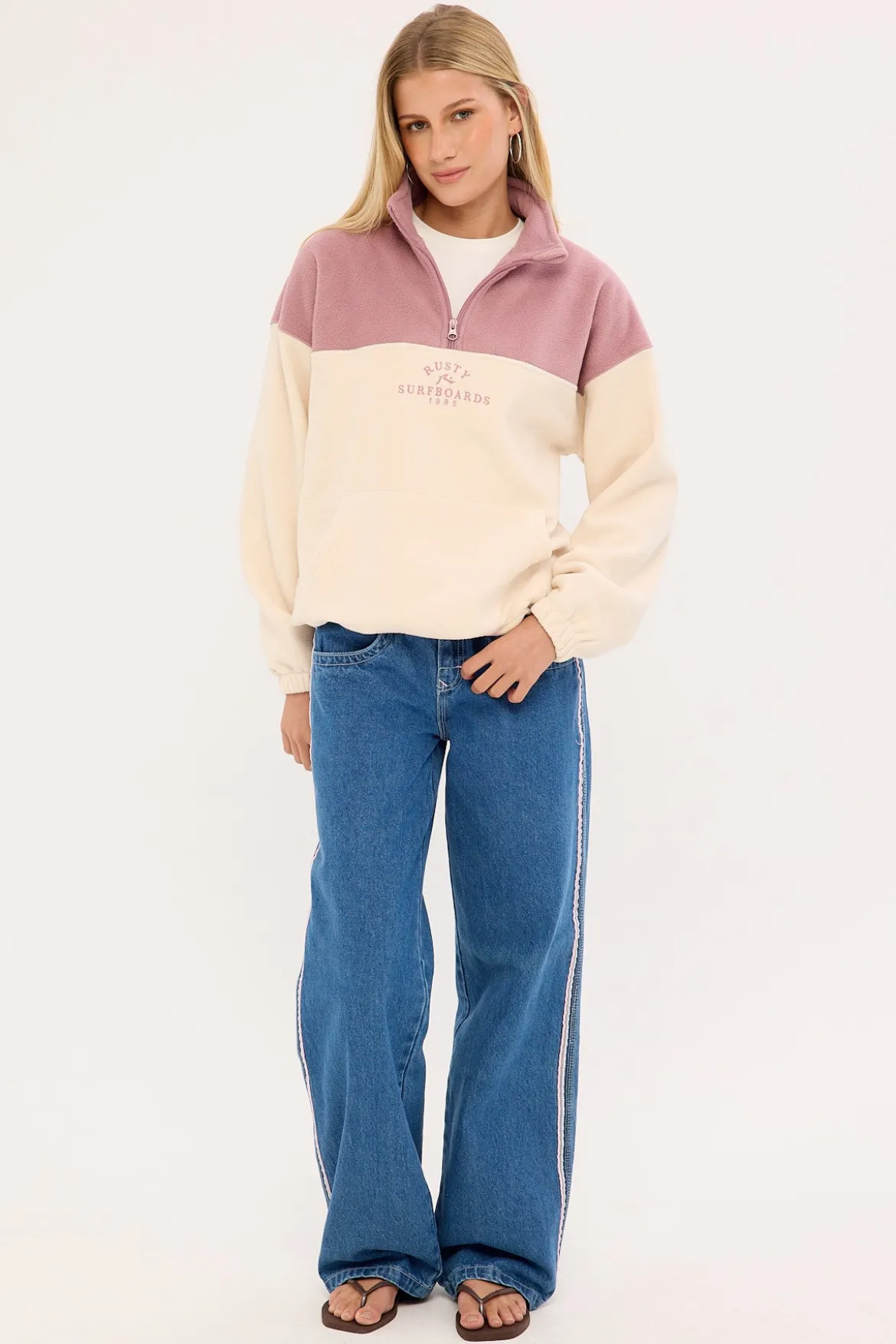 Central Division Crew Polar Fleece Pink A Boo