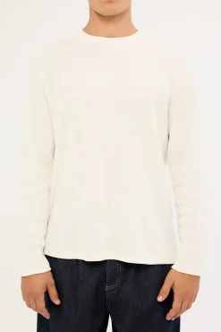 Channing Waffle Long Sleeve Tee Off White