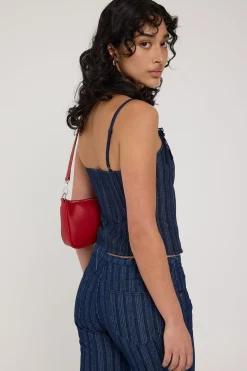 Charismatic Denim Corset Dark Pinstripe