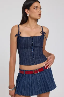 Charismatic Rider Mini Skort Dark Denim