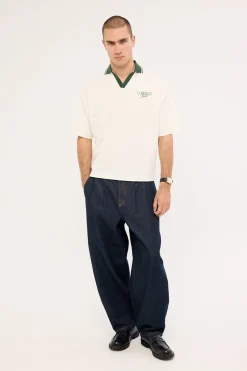 Charles Boxy Cropped Polo Off White