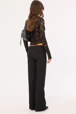Charlie Low Rise Buckle Pants Black